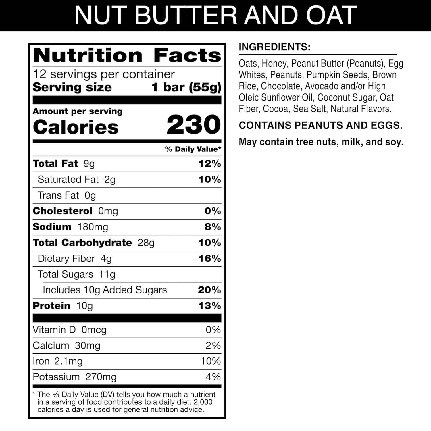 RXBAR Nut Butter and Oat Protein Bars, Protein Snacks, Snack Bars, Dark Chocolate Peanut Butter