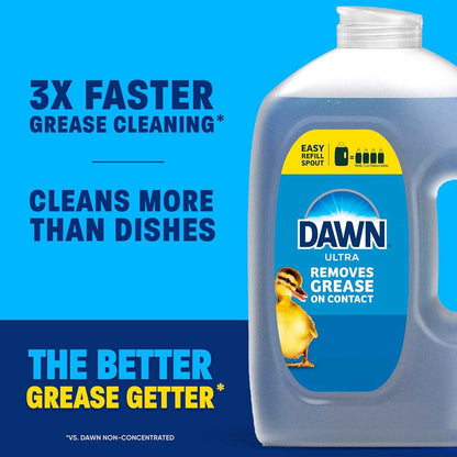 Dawn Platinum Refill Jug Dish Soap, Liquid Dishwashing Detergent Powerful Dawn Dish Soap for Tough Grease Removal Dishwashing Liquid Value Pack
