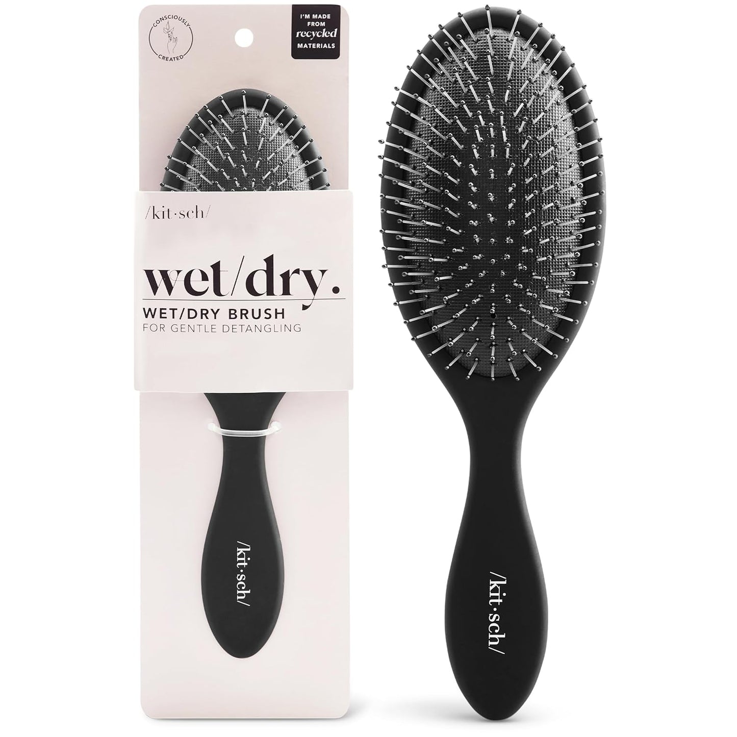 Kitsch_Recycled_Plastic_Wet/Dry_Hair_Brush,_Detangling_Tool_for_Curly_or_Straight_Styles,_Brush_for_Tangled_Strands,_Flexible_Hairbrush_Bristles,_Brushes_for_Women_&_Men,_Adults_&_Kids_-_Flexi_Black