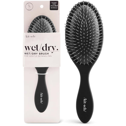 Kitsch_Recycled_Plastic_Wet/Dry_Hair_Brush,_Detangling_Tool_for_Curly_or_Straight_Styles,_Brush_for_Tangled_Strands,_Flexible_Hairbrush_Bristles,_Brushes_for_Women_&_Men,_Adults_&_Kids_-_Flexi_Black
