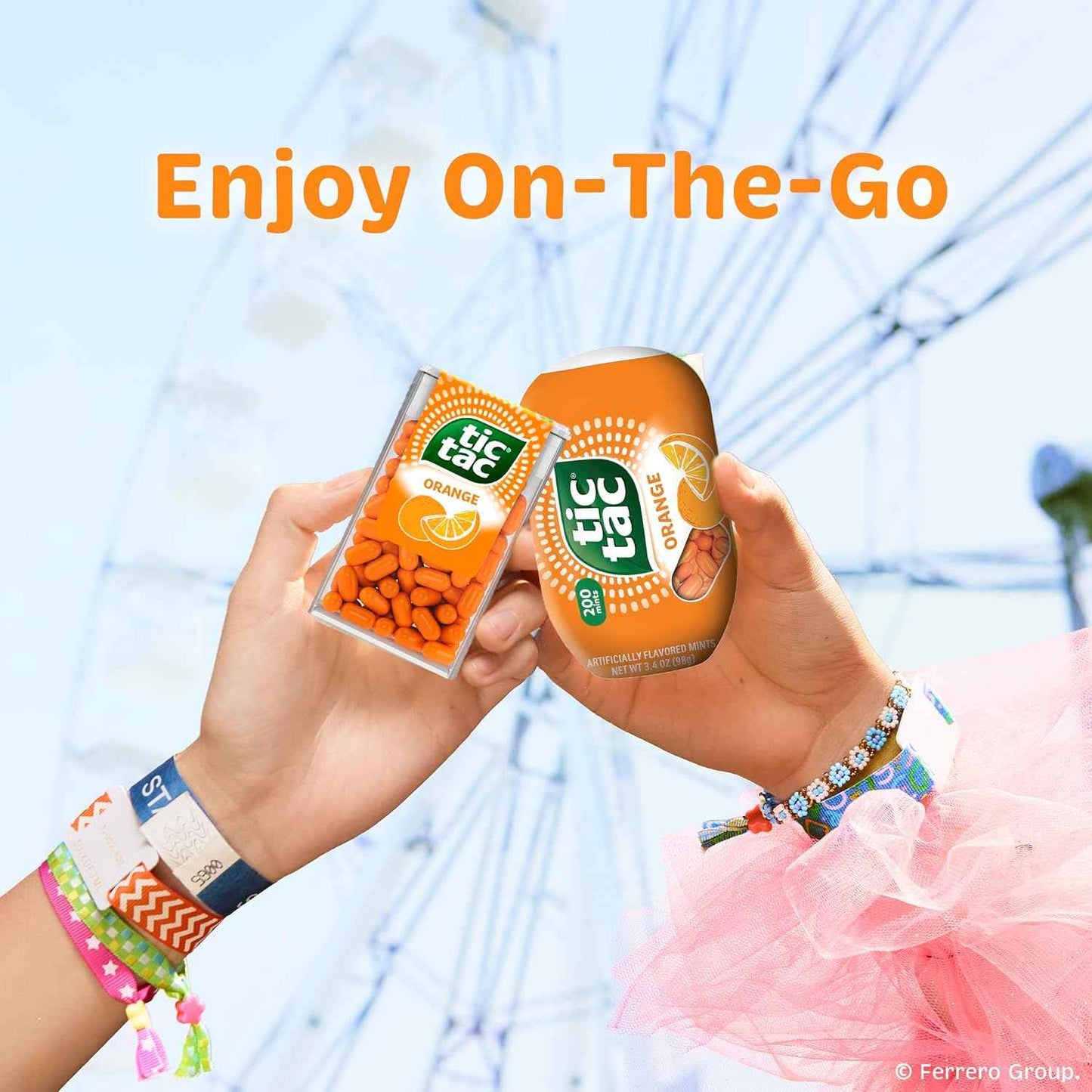 Tic Tac Bulk Orange Refill Bag, On-the-Go Pocket-Sized Mints, Includes Empty Refillable Pack, 17.2 oz