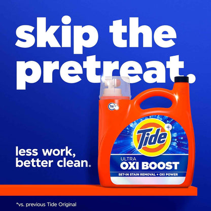 Tide Ultra Oxi Boost Liquid Laundry Detergent, Advanced Stain Remover with Extra Oxi Power