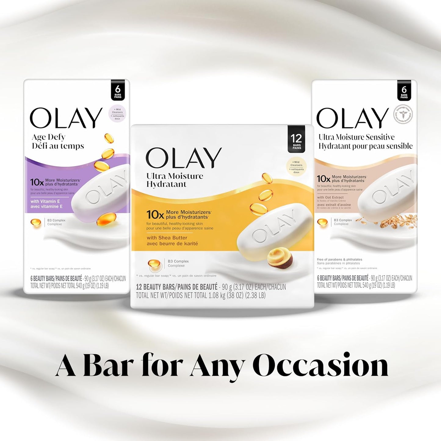 Olay_Beauty_Bar,_Ultra_Moisture,10x_More_Moisturizers,_Nourishing_Conditioners,_Smooth_&_Gentle_on_Skin,_Vitamin_B3_Complex,_For_All_Skin_Types,_Shea_Butter_Scent,_3.17_oz,_(Pack_of_12)