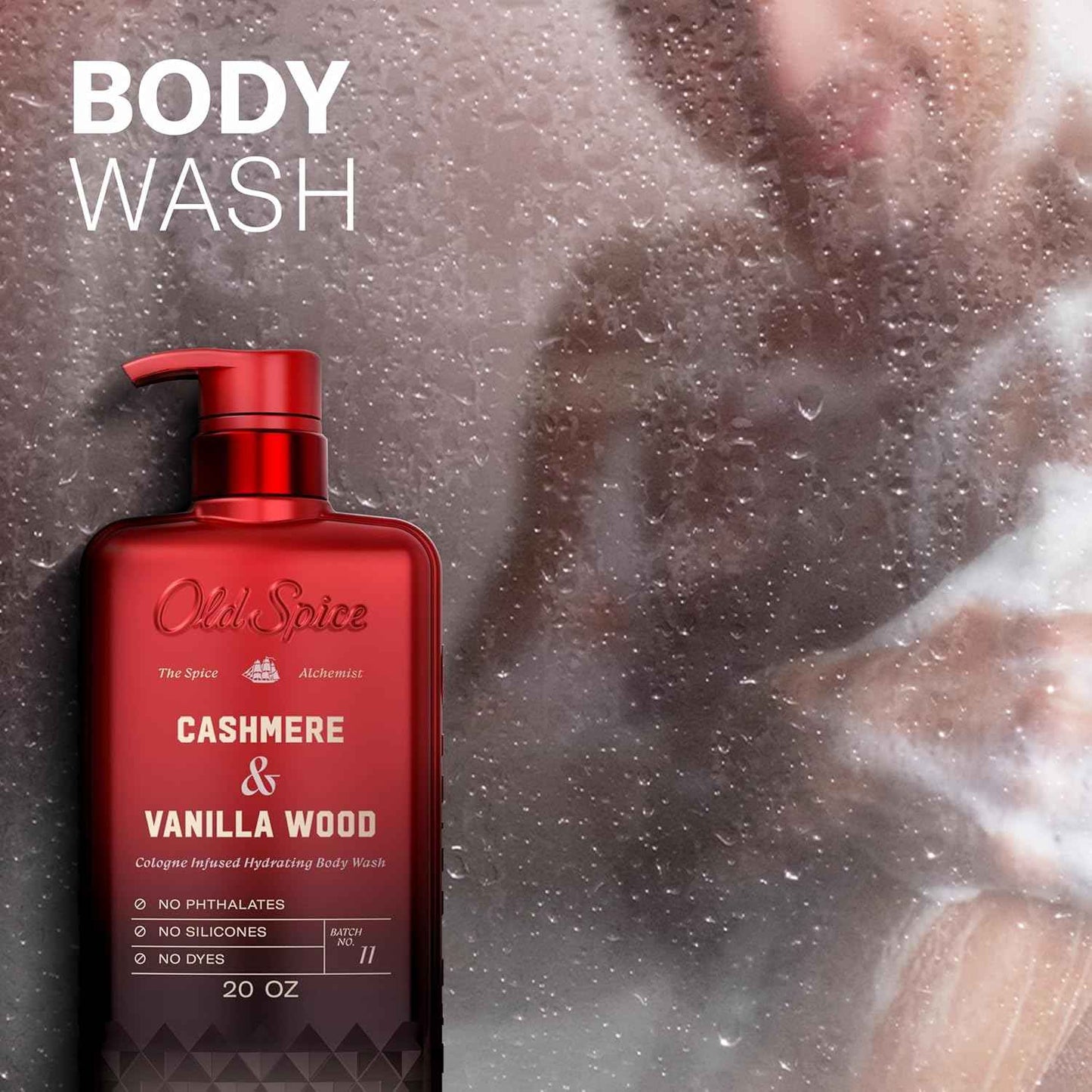 Old Spice Body Wash for Men, The Spice Alchemist Collection, 24/7 Cologne Infused Hydration, No Trade Off Formula, Free of Phthalates Silicones & Dyes, 20 oz