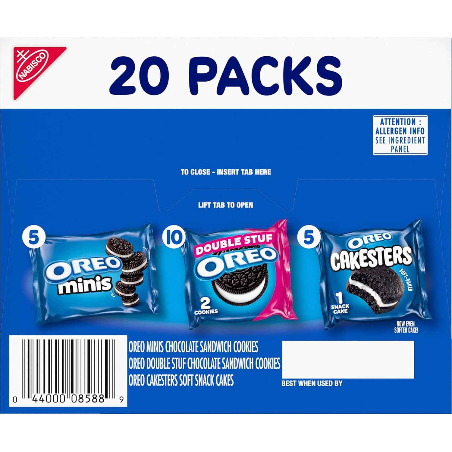 OREO Lovers Variety Pack, OREO Minis and Double Stuf Chocolate Sandwich Cookies, OREO Cakesters Soft Snack Cakes, 20 Snack Packs