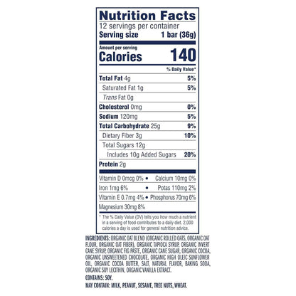 Zbar - Chocolate Brownie - Soft-Baked Energy Snack Bars - Non-GMO - 11g Whole Grains - USDA Organic Granola Bars (12 Pack)