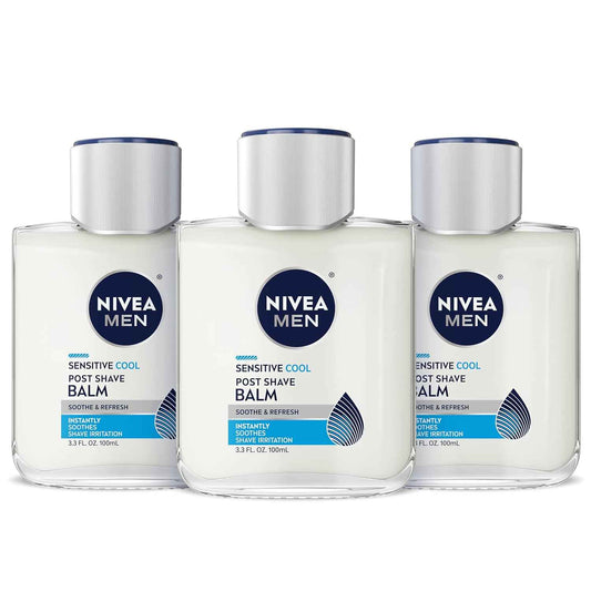 NIVEA MEN Sensitive Cool Post Shave Balm, Enriched with Chamomile and Seaweed Extracts, Alcohol Free After Shave Balm for Men, 3.3 Fl Oz Bottle
