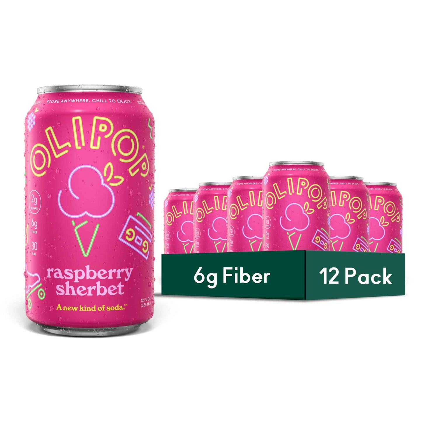 OLIPOP Prebiotic Soda Pop, Pantry Pack Packed with Prebiotics, Fiber, and Botanicals, Gluten Free, GMO Free, 12oz