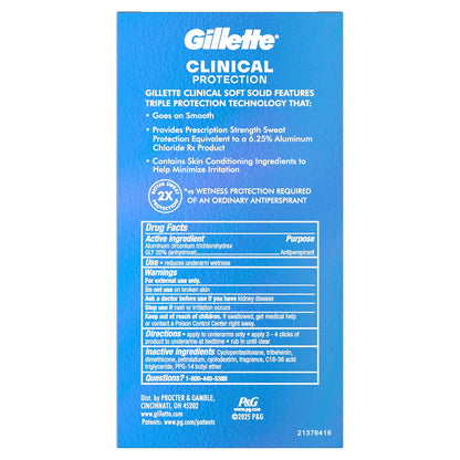 Gillette_Clinical_Antiperspirant_and_Deodorant_for_Men,_100HR_Sweat_&_Odor_Protection,_Long_Lasting_Freshness,_Anti-White_Mark_Technology,_Soft_Solid,_Arctic_Ice_Scent,_2.6_oz