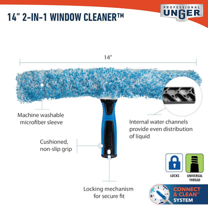 Unger_Professional_Connect_and_Clean_2-in-1_Squeegee_and_Scrubber,_14”_Window_Cleaning_Tool,_Essential_Glass_Cleaner_for_Commercial_and_Residential_Use,_Reusable_Microfiber_Sleeve,_Streak-Free_Results