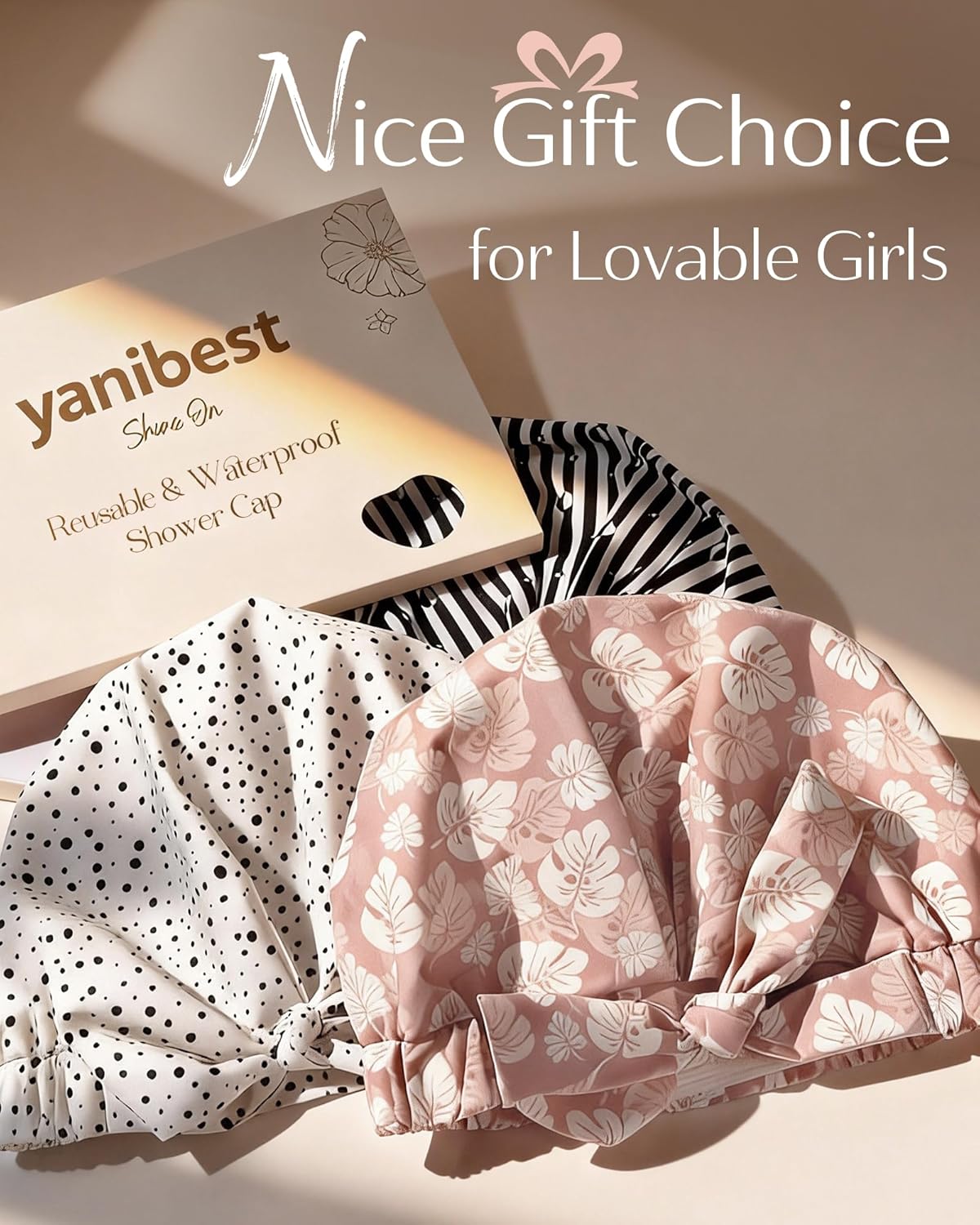 Yanibest_Shower_Cap_for_Women_Reusable_Waterproof,_Adjustable_Non-Slip_Shower_Hair_Cap,_Washable_Bath_Hat_for_Long_Hair