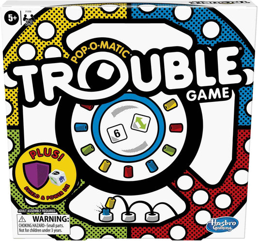 Hasbro Gaming Trouble Board Game, Includes Bonus Power Die and Shield, Family Game for 2-4 Players, Ages 5 and Up (Amazon Exclusive)