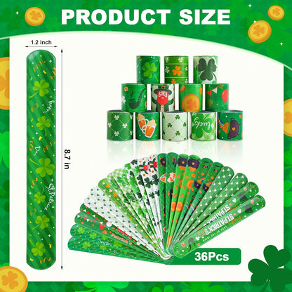 Childom_36_Pcs_St._Patrick's_Day_Slap_Bracelet,St_Patricks_Day_Favors,St_Patricks_Day_Decorations_Gifts_Bracelet_Decorations,Bracelets_Bulk_for_Home_School_Classroom_Prizes_Anniversary_Holiday_Outdoor