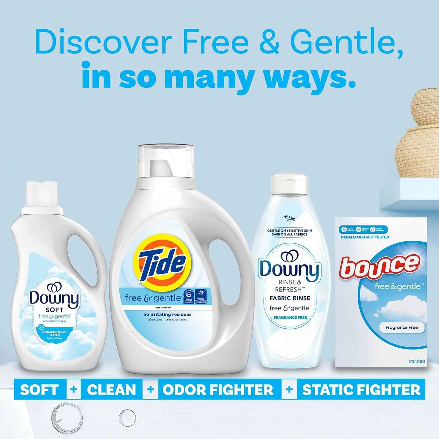 Tide Free & Gentle Liquid Laundry Detergent, Tide Laundry Detergent, Clean Laundry Detergent