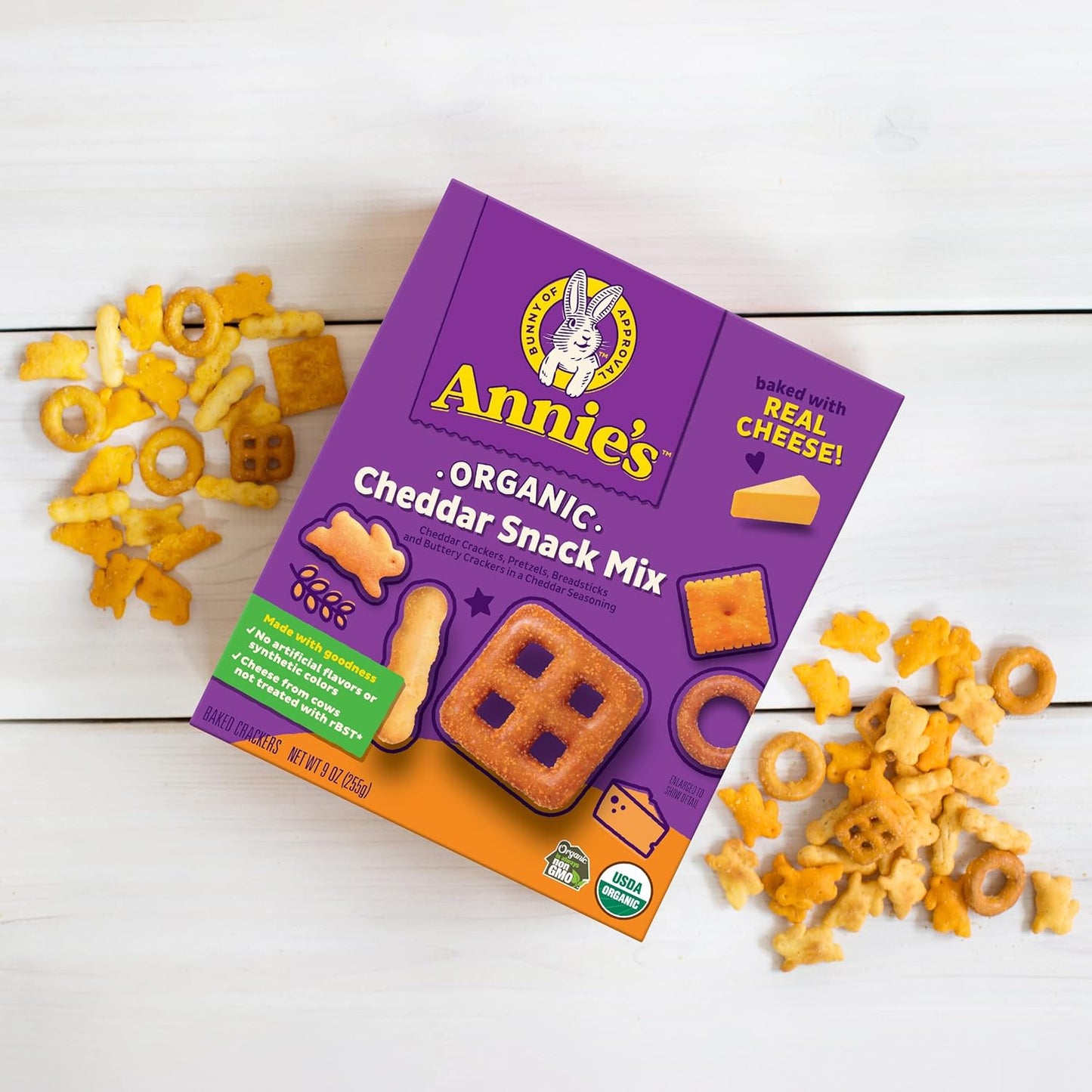 Annie's_Cheddar_Snack_Mix_With_Assorted_Crackers_and_Pretzels,_Made_with_Real_Cheese,_9_oz
