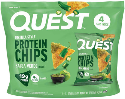 Quest Nutrition Tortilla Style Protein Chips, 20g Protein, 3g Net Carbs, Low Carb, Gluten Free, 1.1 oz