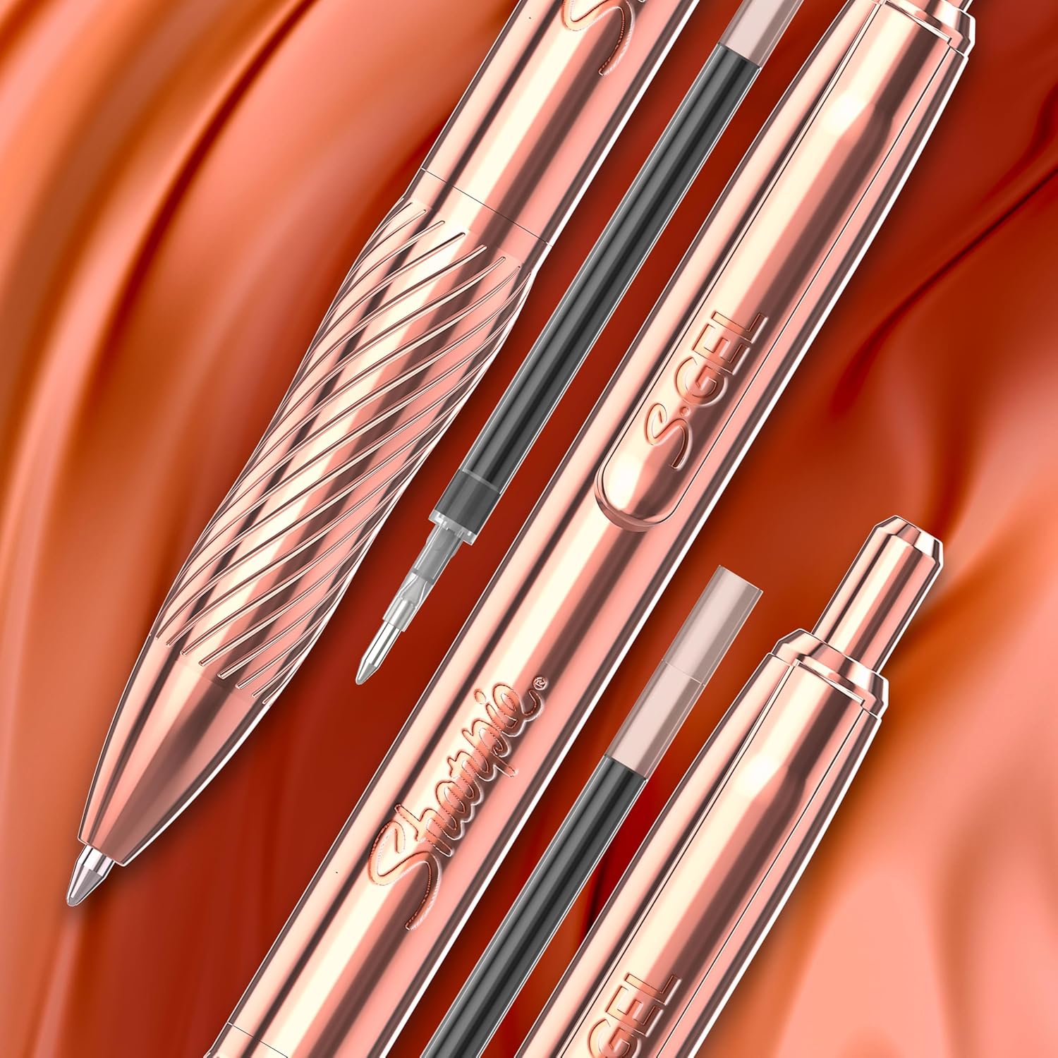 Sharpie_S-Gel,_Gel_Pen,_Copper_Metal_Body,_Medium_Point_(0.7mm),_Black_Ink,_Includes_2_Pens_and_2_Additional_Ink_Refills