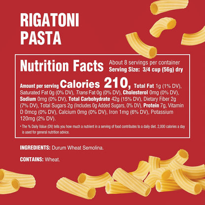 Rao's_Homemade_Rigatoni_Pasta,_16oz,_Traditionally_Crafted,_Premium_Quality,_From_Durum_Semolina_Flour,_Traditional_Bronze_Die_Cut,_Imported_from_Italy