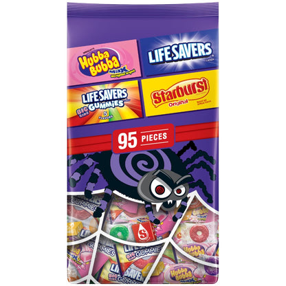 SKITTLES Original, SKITTLE Wild Berry & STARBURST Original and STARBURST FaveRed Fruity Halloween Chewy Candy Fun Size - Eco House Kit