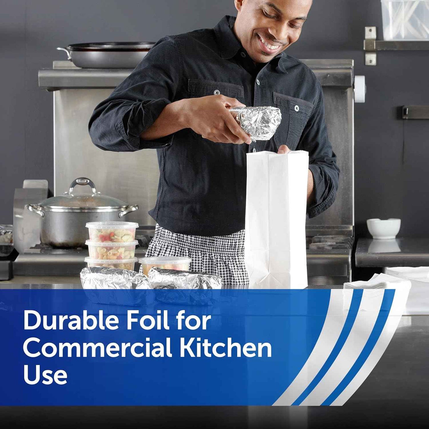 Reynolds Foodservice Pre-Cut Aluminum Foil Sheets, Great for Concessions, Catering, Cafeterias, and Restaurants, Easily Moldable Around Food
