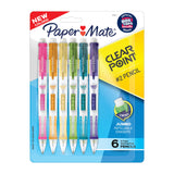 Paper Mate Clearpoint Mechanical Pencils 0.7mm HB #2 Pencils Lead 6 Count Assorted Barrel Colors Soft Grip Design