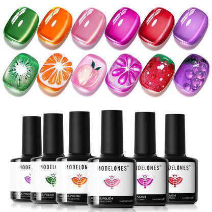 modelones Cat Eye Magnet Set, 15PCS French Cateye Gel Nail Polish Magnet Nail Art Tools Set Heart Magnet for Cat Eye Magnet Square Round Magnet Stick Diverse Glassy Cateye Effect for Women