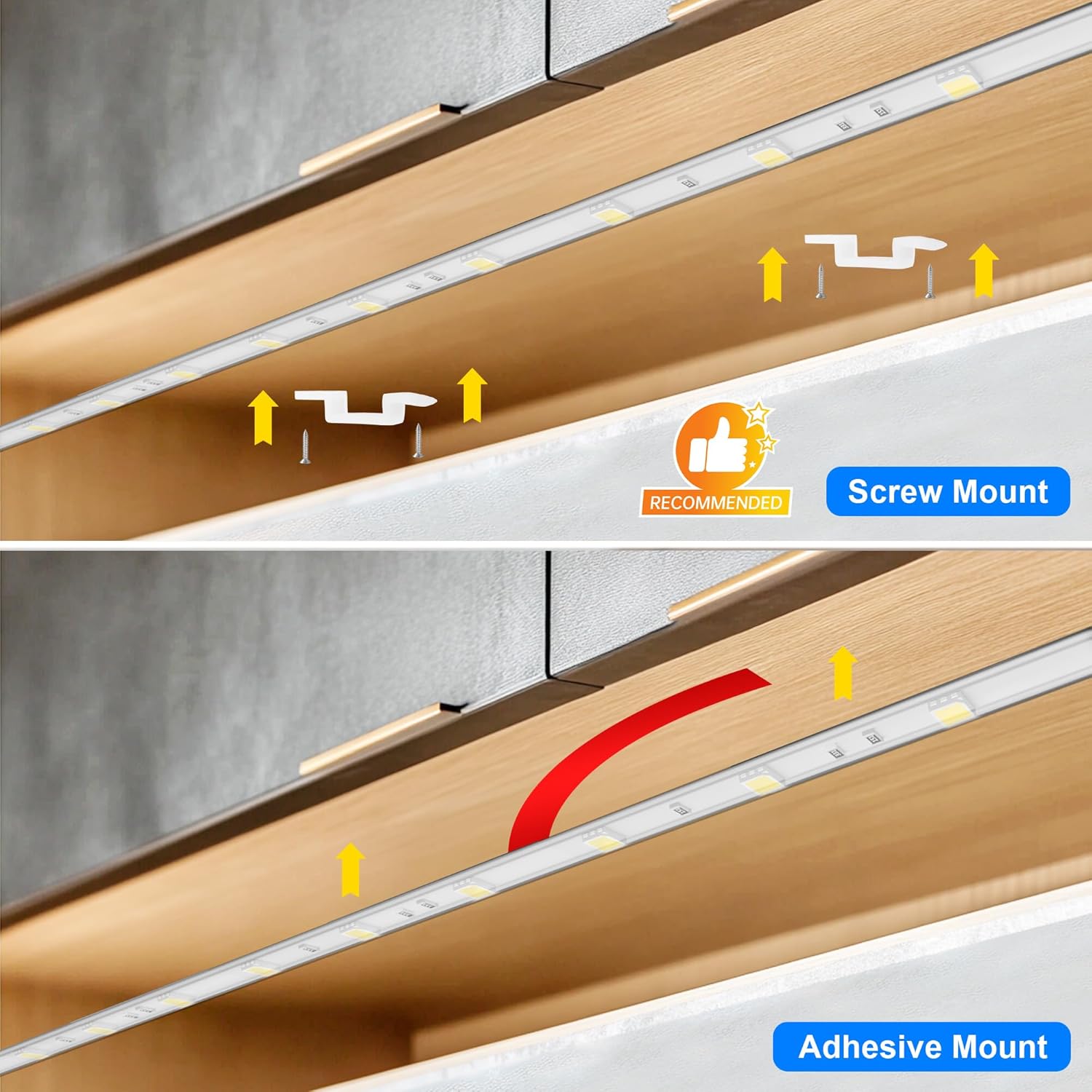 maylit_Under_Cabinet_LED_Strip_Lighting_Hardwired_24in/48in/72in,_Ultra_Bright_Small_LED_Light_Bar,_6000K_Cool_White,_110V-120V_Wired_Lights_for_Kitchen_Cabinet,_Counter,_Workbench,_Desk,_Closet,_Shelf,_Indoor