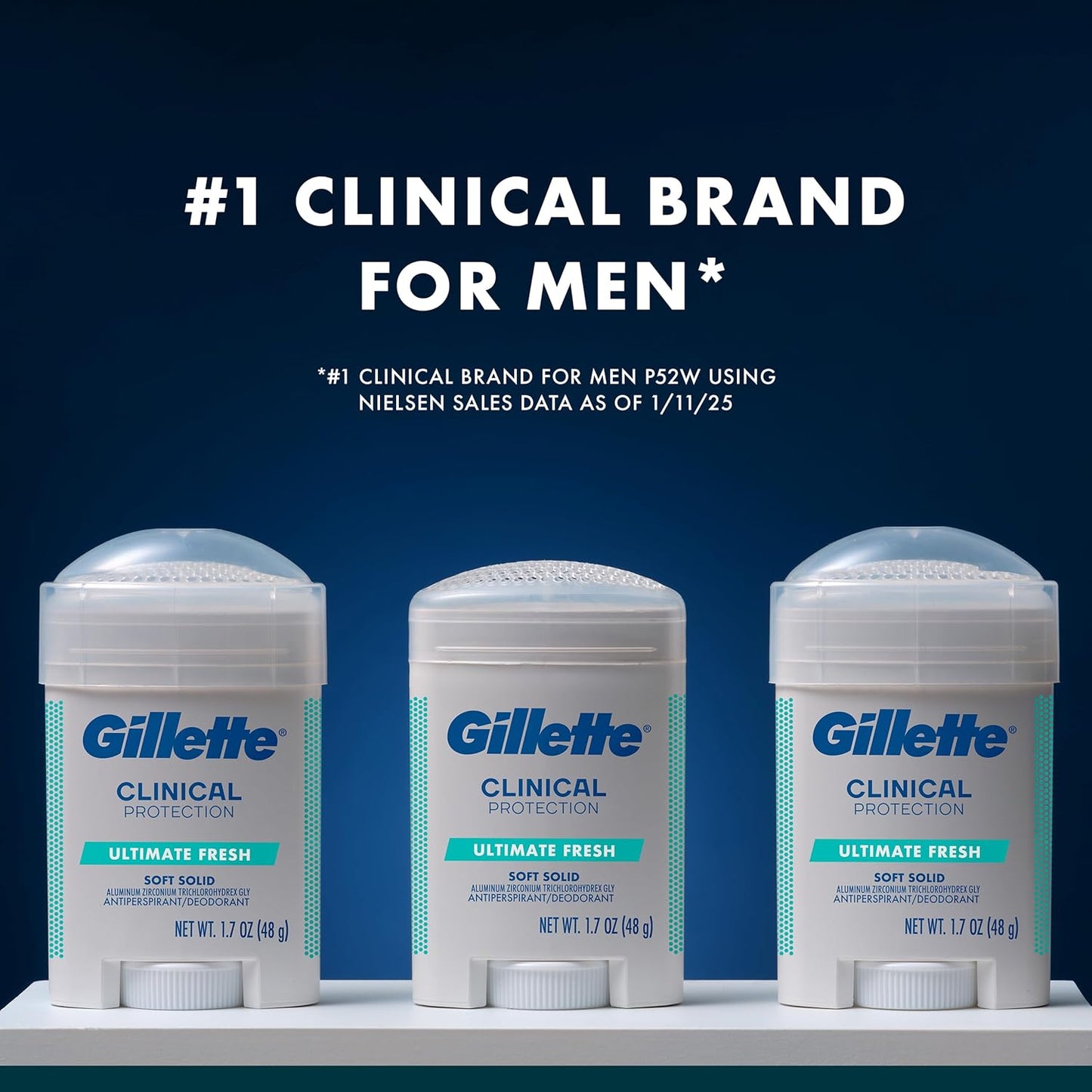 Gillette_Clinical_Antiperspirant_and_Deodorant_for_Men,_100HR_Sweat_&_Odor_Protection,_Long_Lasting_Freshness,_Anti-White_Mark_Technology,_Soft_Solid,_Ultimate_Fresh_Scent,_1.7_oz_(Pack_of_3)