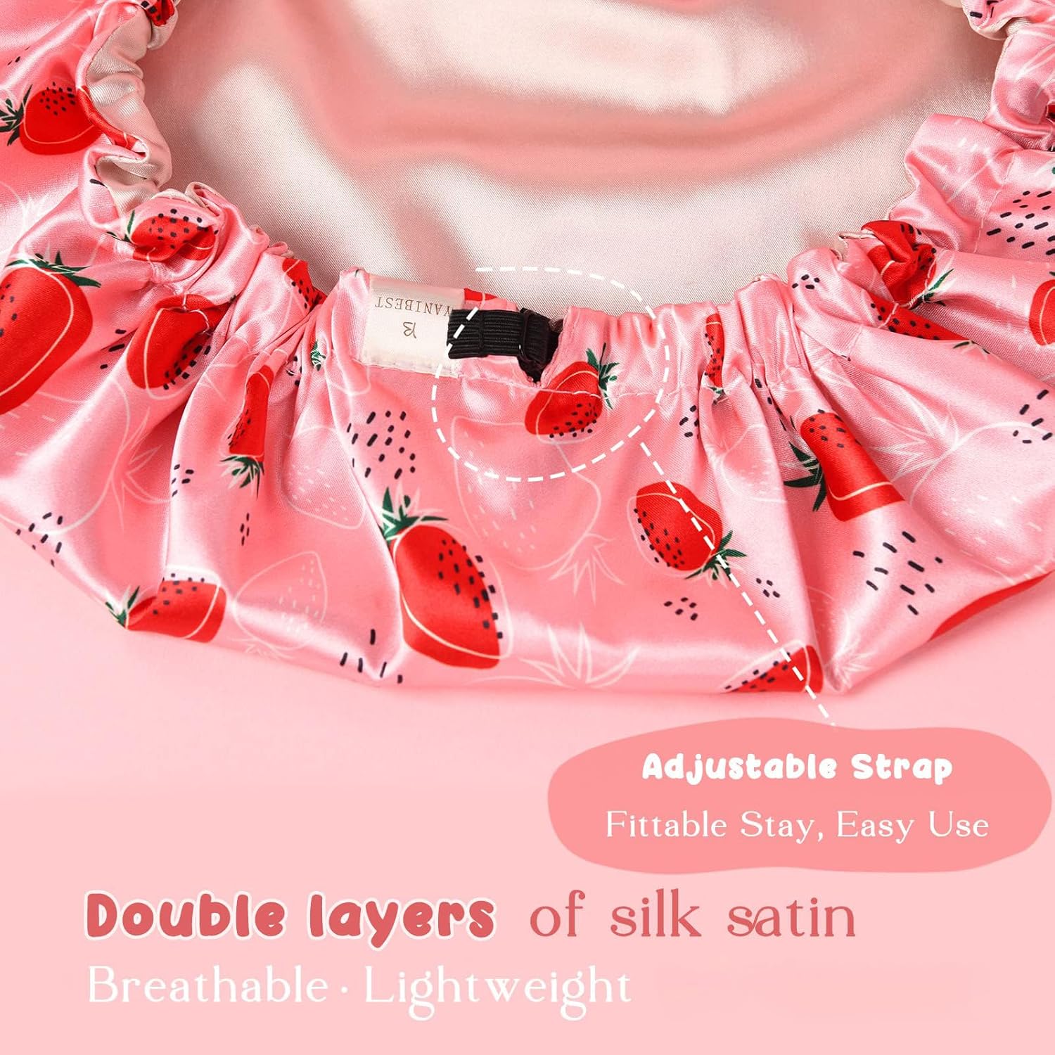 YANIBEST_Baby_Satin_Bonnet_Sleep_Cap_-_Double_Layer_Reversible_Adjustable_Silky_Satin_Cap_for_Infant_Toddler(6-36Months,Strawberry)