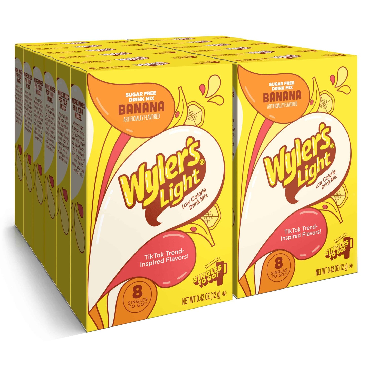 Wyler's Light Singles To Go Powder Packets, Water Drink Mix, 96 Servings, 8 Count x Pack of 12