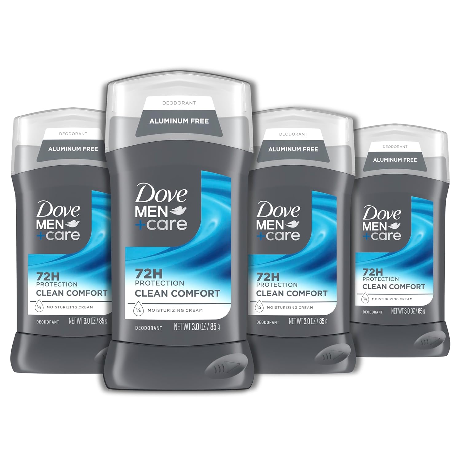 DOVE_MEN_+_CARE_Deodorant_Stick_for_Men_Clean_Comfort_4_Count_Aluminum_Free_72-Hour_Odor_Protection_Mens_Deodorant_with_1/4_Moisturizing_Cream_3_oz_(Pack_of_4)