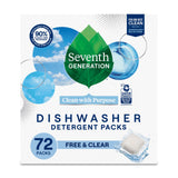 Seventh Generation Dishwasher Detergent Packs, Plant Powered Cleaning, Fights Greasy Reside & Stuck-On Food For Sparkling Dishes, Fragrance-Free & Septic Safe