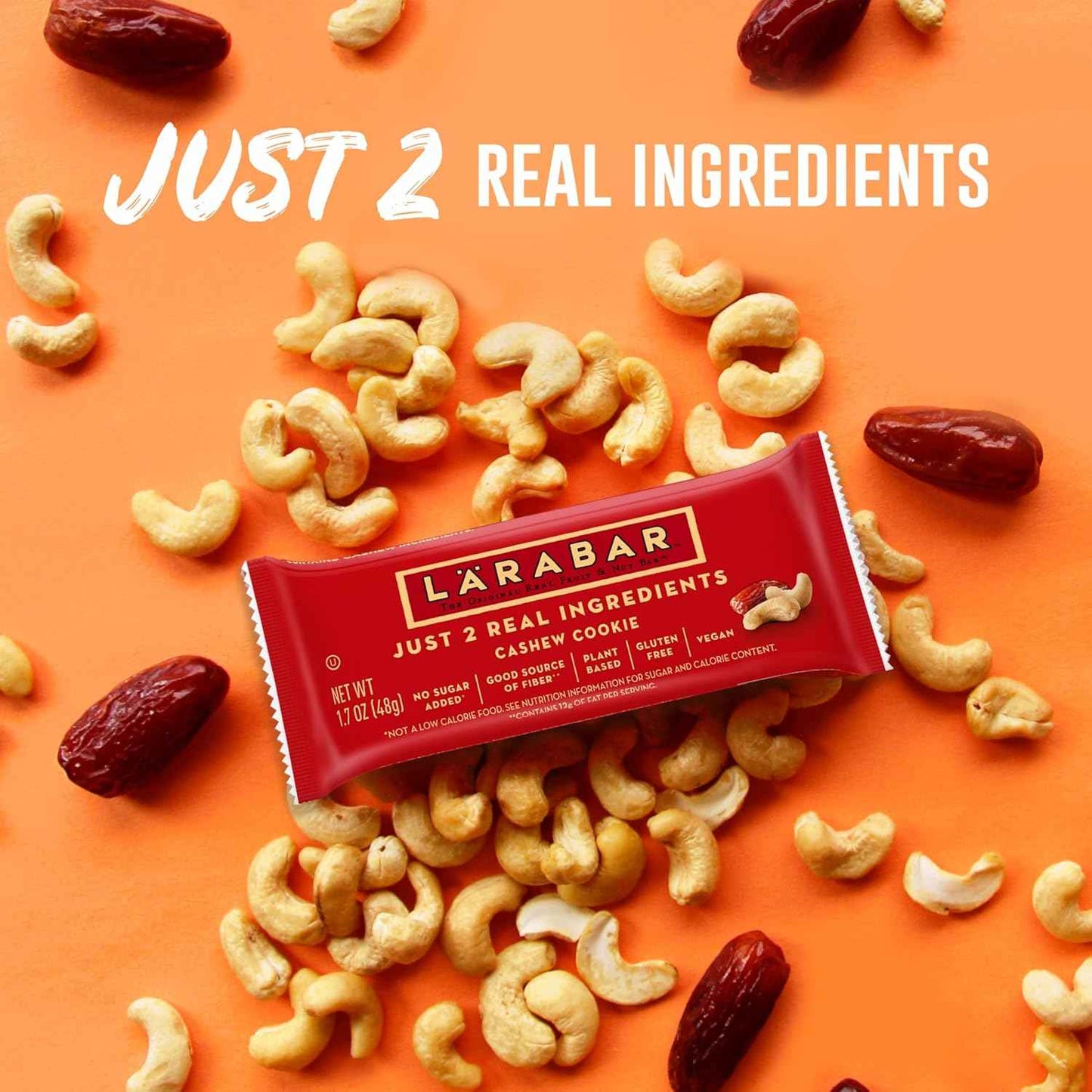 Larabar Cashew Cookie, Fruit and Nut Bars, Gluten Free and Vegan, 27.2 oz, 16 Ct