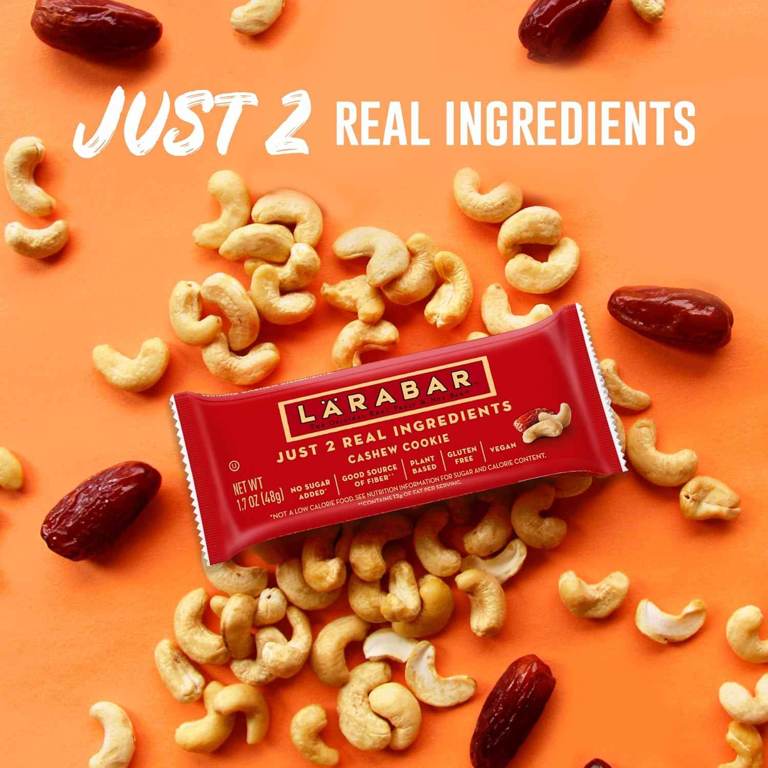 Larabar Cashew Cookie, Fruit and Nut Bars, Gluten Free and Vegan, 27.2 oz, 16 Ct