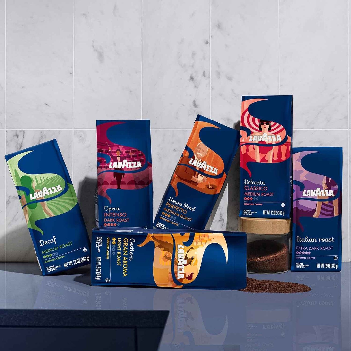 Lavazza Decaf Ground Coffee, Medium Roast, 100% Arabica, 12 oz Bag (Pack of 1)