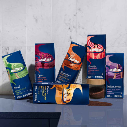 Lavazza Decaf Ground Coffee, Medium Roast, 100% Arabica, 12 oz Bag (Pack of 1)