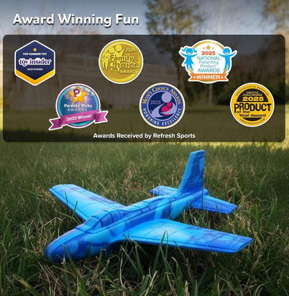 Airplane Toy Foam Airplanes for Kids - Best Easter Stuffers for Boys & Girls - Easy Throwing Air Planes - Gift Idea Toy Games - Styrofoam Plane Glider - Great Gifts for Ages 4 5 6 7 8 9+ Year Old