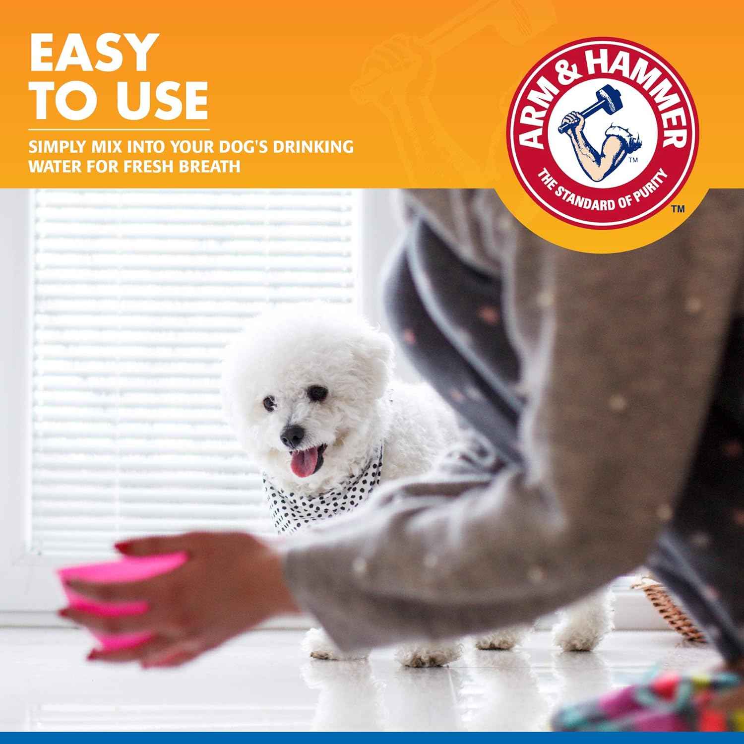 Arm & Hammer Clinical Care Dental Rinse for Adult Dogs, Odorless Flavorless Water Additive for Daily Plaque, Tartar, and Bad Breath Control, Baking Soda Enhanced Formula, 16 Fl Oz