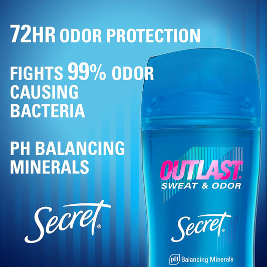 Secret_Outlast_Antiperspirant_Deodorant_for_Women,_72hr_Sweat_&_Odor_Protection,_PH_Balancing_Minerals,_Invisible_Solid,_Completely_Clean_Scent,_Travel_Size,_0.5_oz