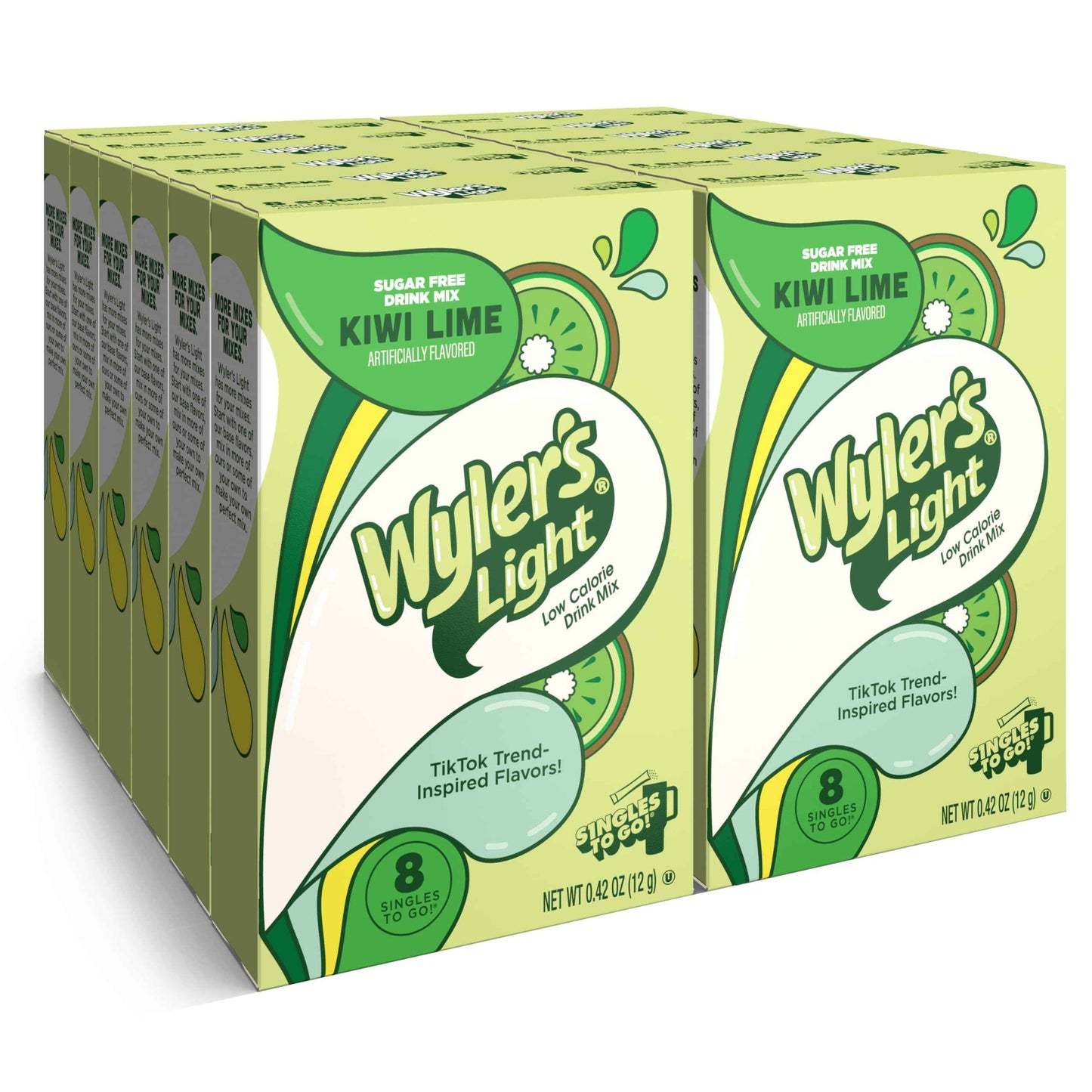Wyler's Light Singles To Go Powder Packets, Water Drink Mix, 96 Servings, 8 Count x Pack of 12