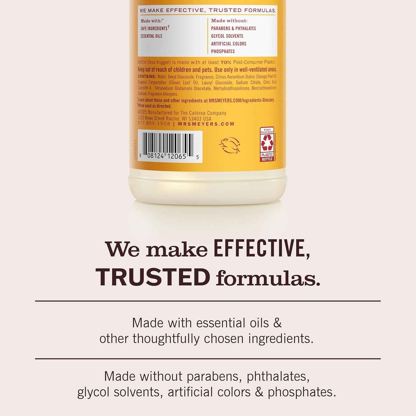 Mrs. MEYER'S CLEAN DAY Multi-Surface Everyday Cleaner, Clementine Scent, 16 Fl Oz Bottle