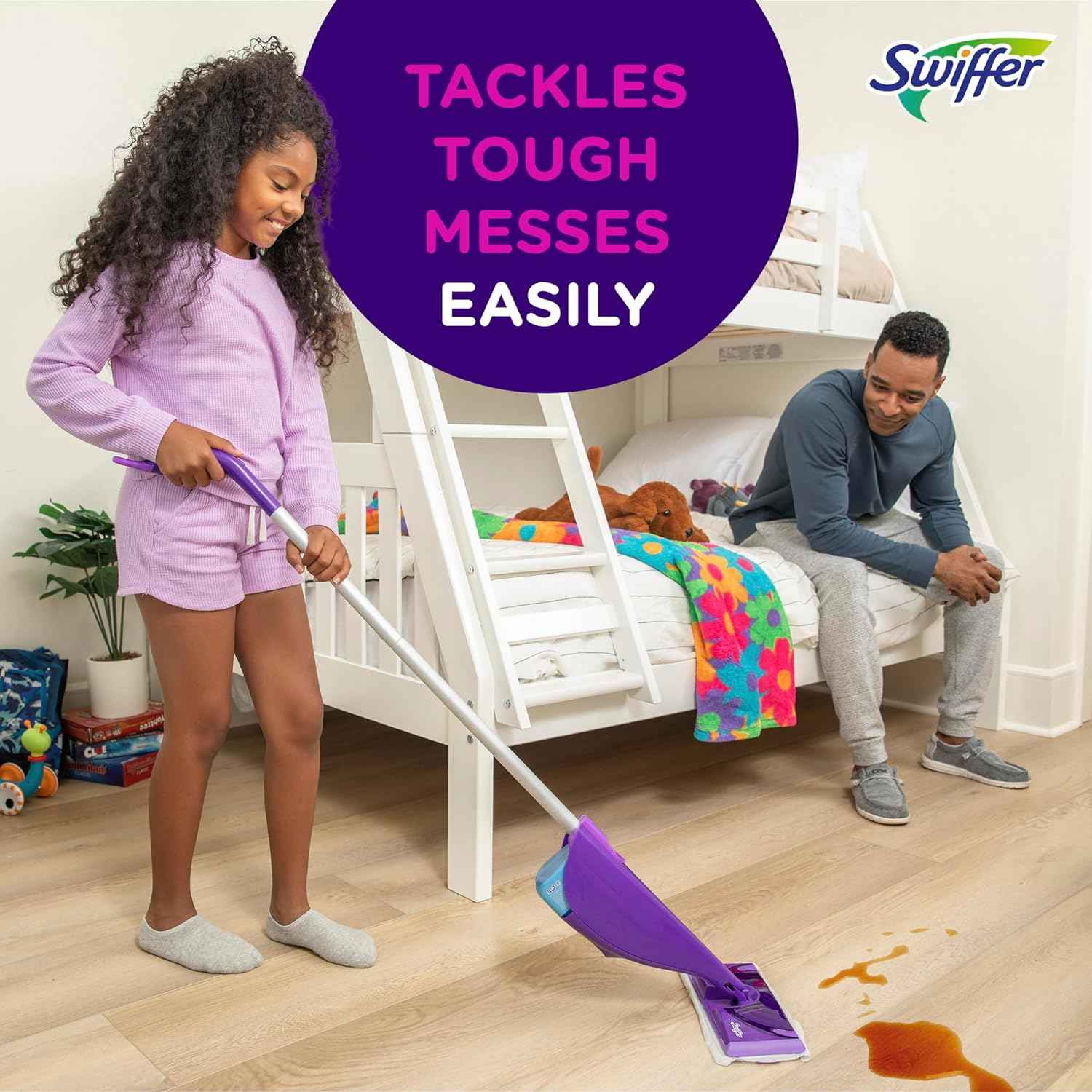 Swiffer WetJet Hardwood Floor Cleaner Spray Mop Pad Refill, Bathroom Cleaning Supplies, Hardwood Floor Cleaner, Multi Surface