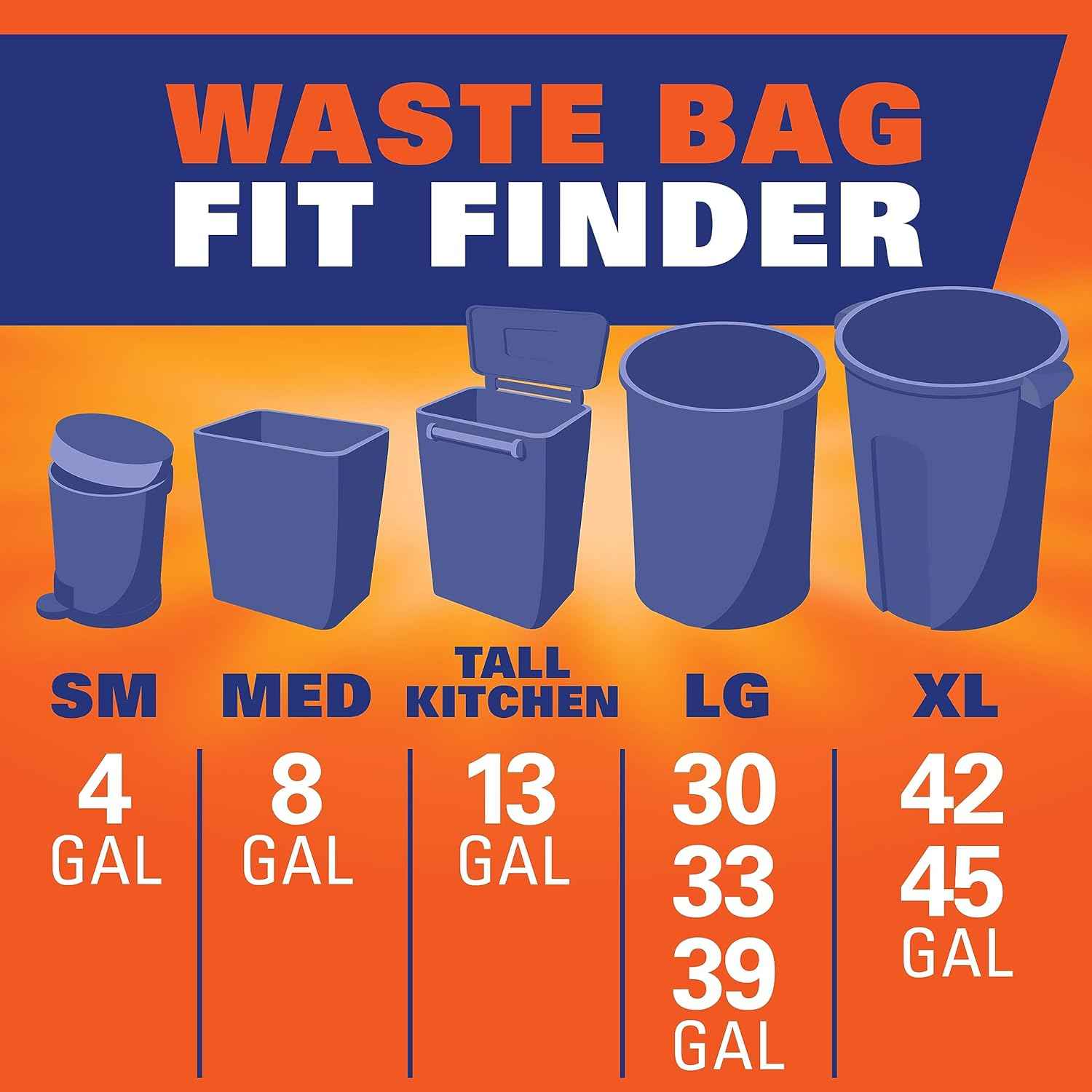 Hefty Blue Trash Bags, Blue, 13 Gallon, 60 Count