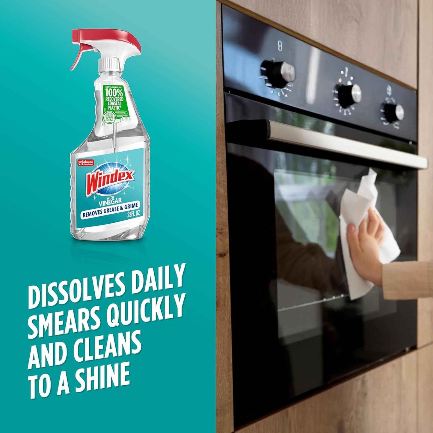 Windex Vinegar Glass and Surface Cleaner Spray Bottle, Packaging Designed to Prevent Leakage and Breaking, Surface Cleaning Spray