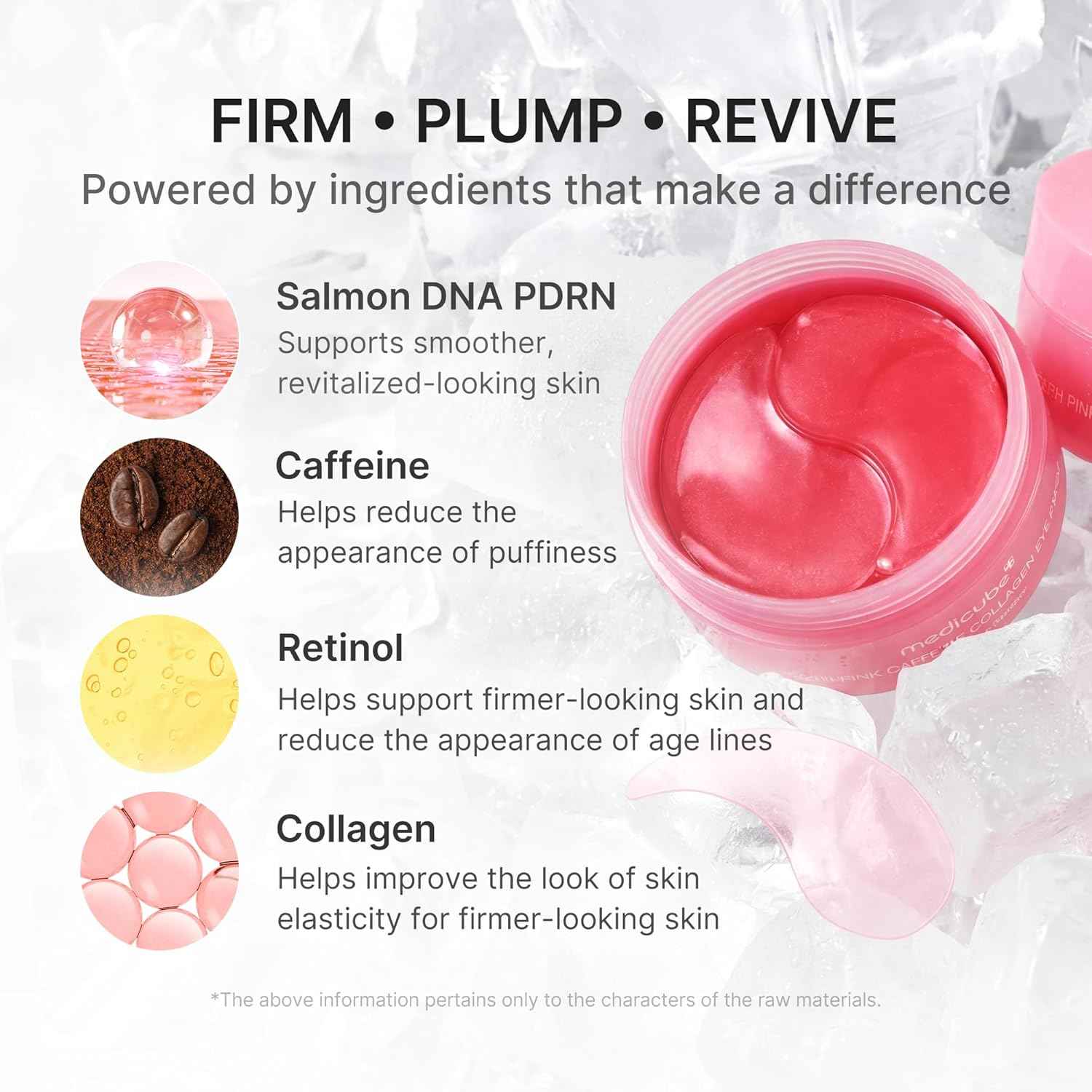 medicube PDRN Caffeine Collagen Eye Patch | Gel Eye Patches for the appearance of Dark Circles, Undereye Bags | Firming, Age-Defying Care with Retinol, Collagen | Korean Skincare | 30 Pairs