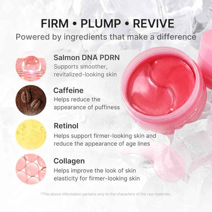 medicube PDRN Caffeine Collagen Eye Patch | Gel Eye Patches for the appearance of Dark Circles, Undereye Bags | Firming, Age-Defying Care with Retinol, Collagen | Korean Skincare | 30 Pairs