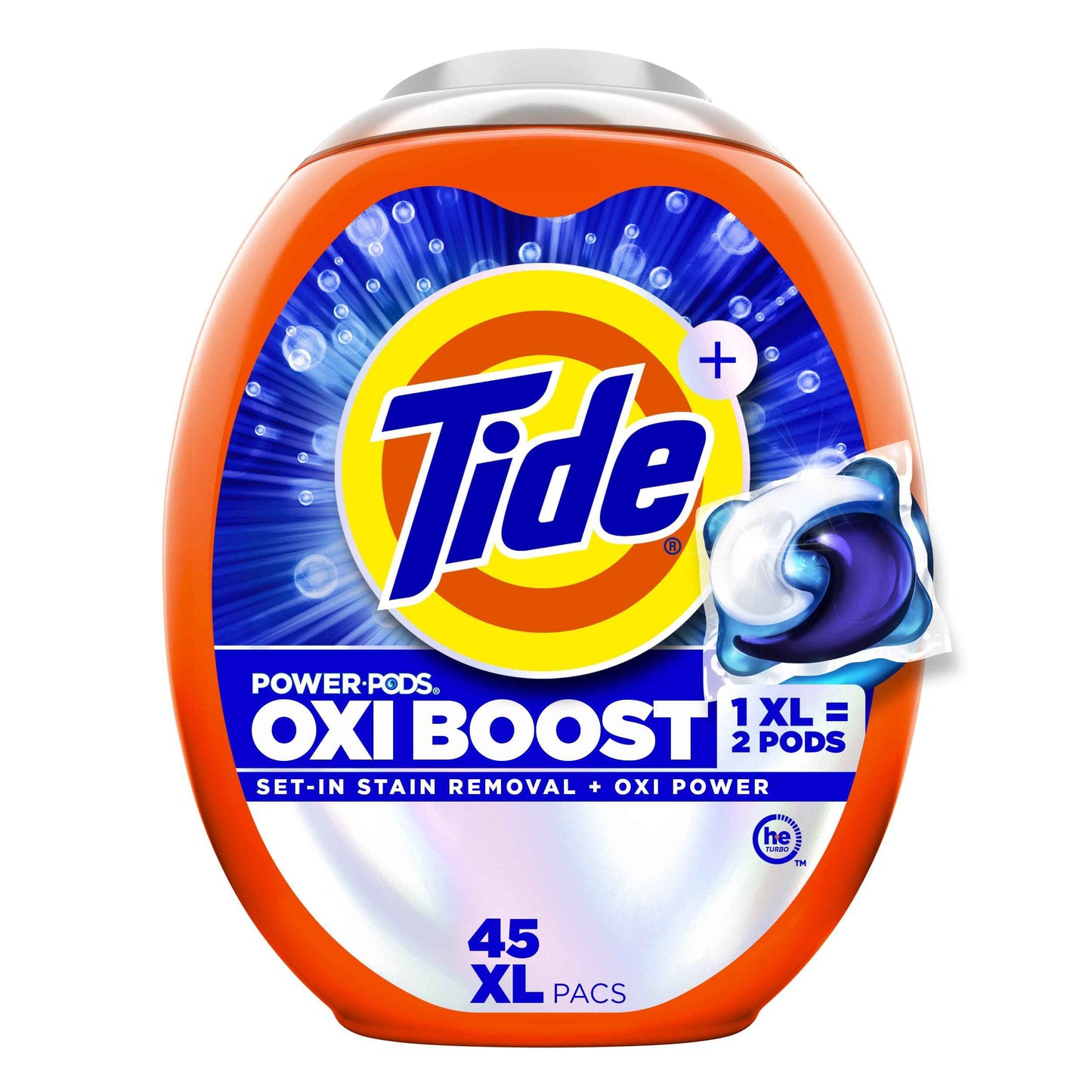 Tide Oxi Boost Power PODS Laundry Detergent Pacs, Set-In Stain Removal + Oxi Power, laundry soap detergent pacs