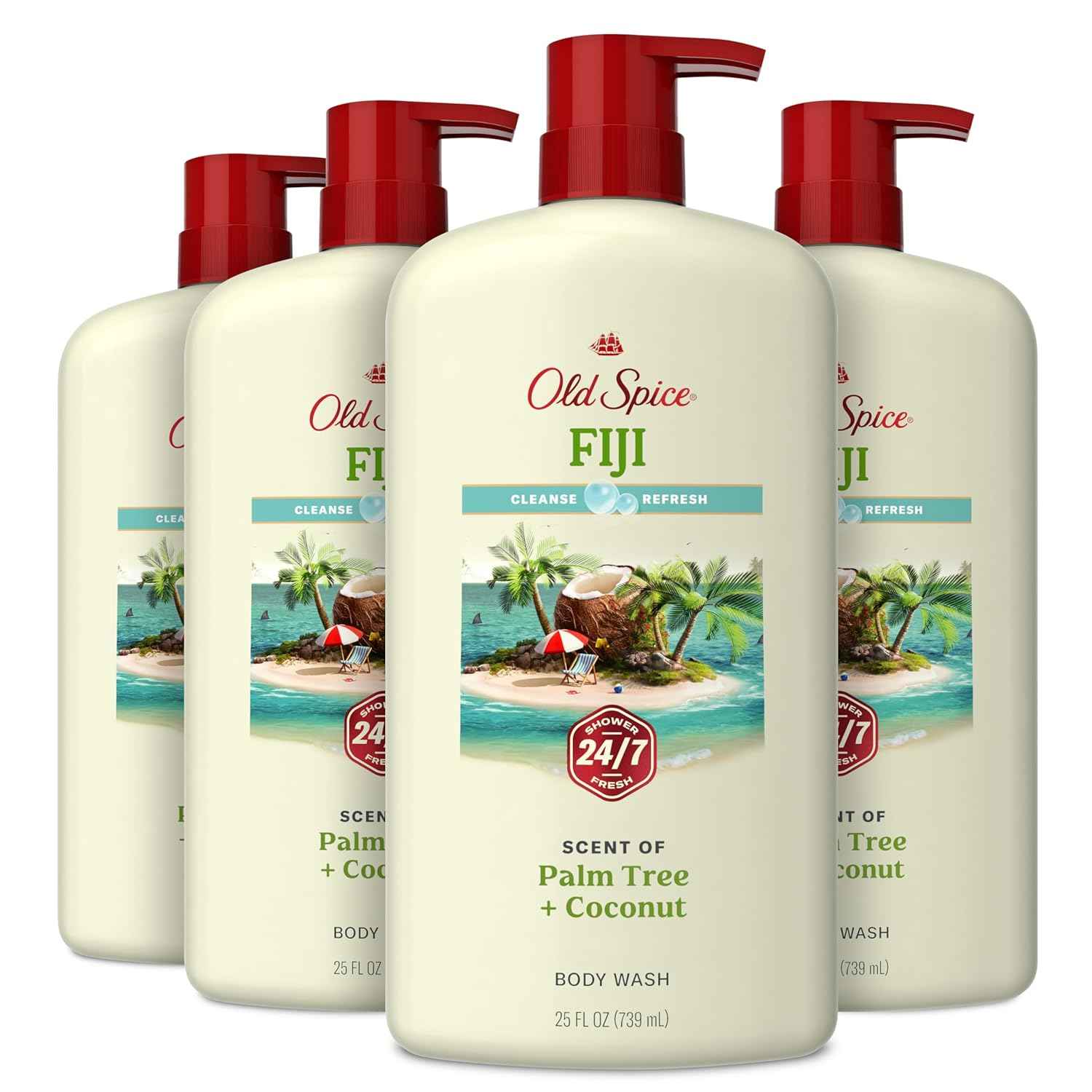 Old Spice Body Wash for Men, 24/7 Shower Fresh with Lasting Scent, Cleanse & Refresh, Gentle on Skin, Vitamin B3