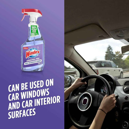 Windex Glass and Window Cleaner Spray Bottle, Ammonia Free, Packaging Designed to Prevent Leakage and Breaking, Surface Cleaning Spray, Crystal Rain Scent