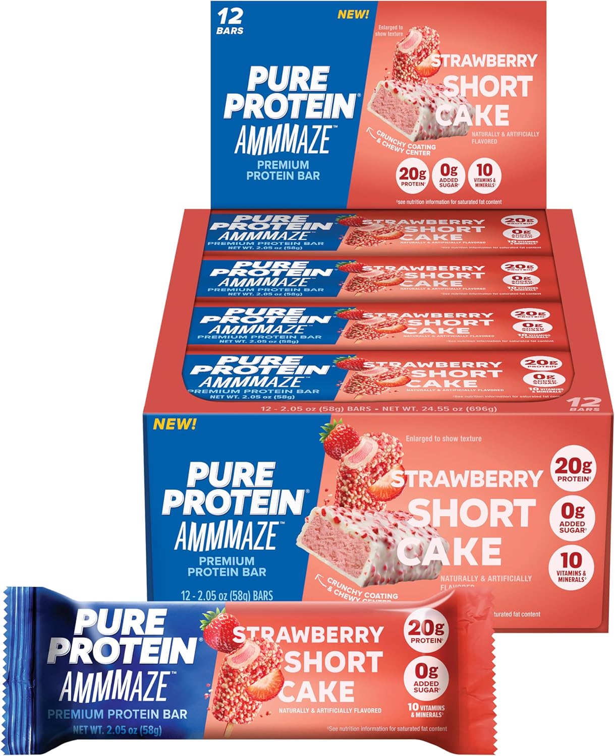 Pure_Protein_AMMMAZE_Strawberry_Shortcake_Protein_Bars_(12_ct)_20g_High_Protein,_No_Added_Sugar_-_Strawberry_Meal_Replacement_Bar_-_On_the_Go_Snacks
